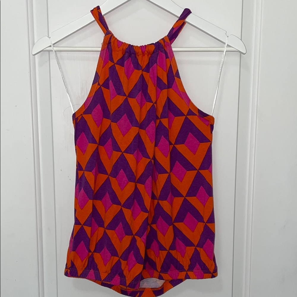 Macbeth Collection Game Day Tank Top with Geometric Pattern